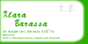 klara barassa business card